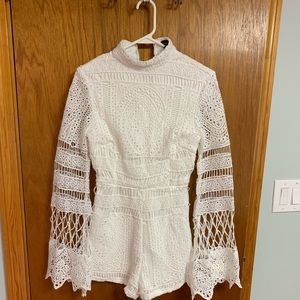 Long sleeved crochet romper
